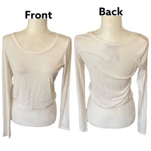 Nollie Ribbed Crop Top Women’s JR size L White Long Sleeve